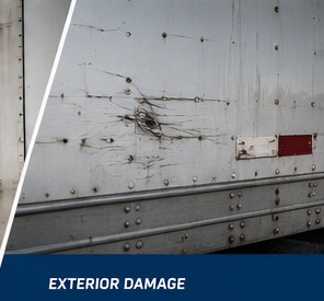 Visible trailer exterior damage